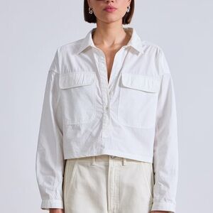 Apiece Apart off White Cropped Oversized Shirt size S
